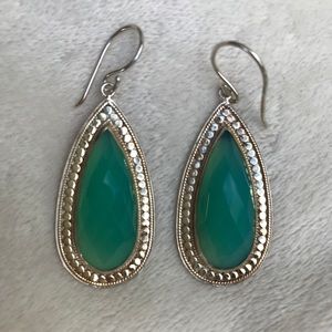 Anna Beck teal quartz dangle earrings